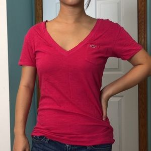 Hollister Pink V-Neck Tee